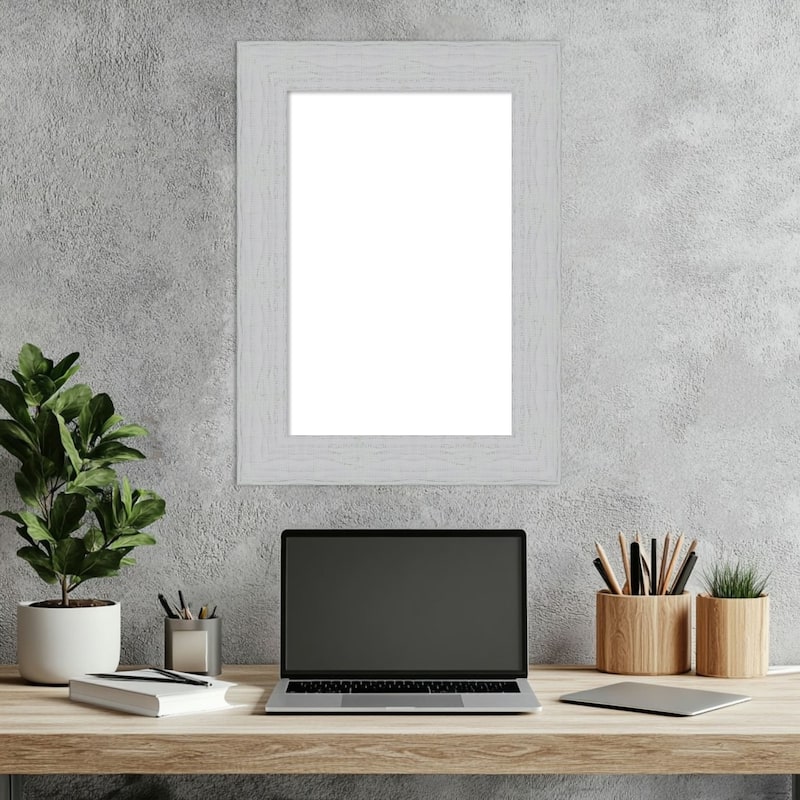 Amanti Art Shiplap Navy Framed Dry Erase Magnetic Board