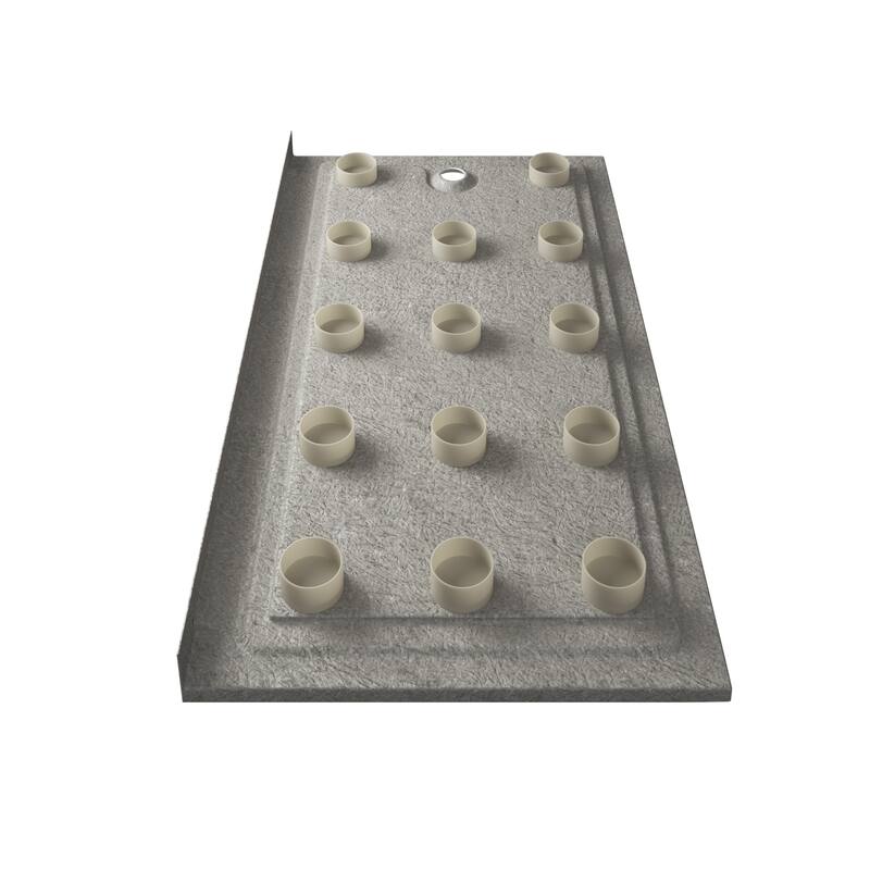 Slip-resistant Acrylic ShowerPan with Raised Edges 60-in Long x 30-in Wide Right White
