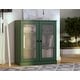 preview thumbnail 22 of 166, 100% Solid Wood 3-shelf Bookcase with Optional Doors by Palace Imports Frosted Glass Doors - Green