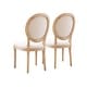 preview thumbnail 6 of 10, Linon Daphne Natural Brown Elm Wood/ Linen Oval Back Chair (Set of 2)