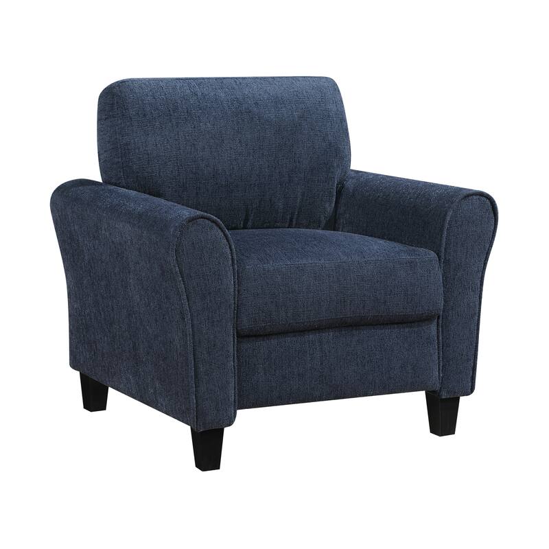 Diboli Chenille 3-Piece Living Room Set - Wood Finish Exposed Feet