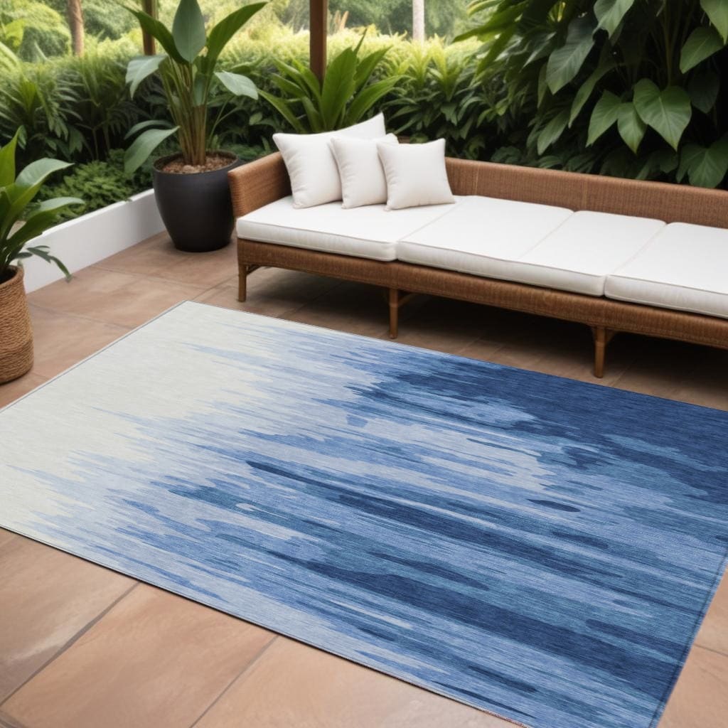 HomeRoots Abstract Transitional Rectangle Outdoor Rug