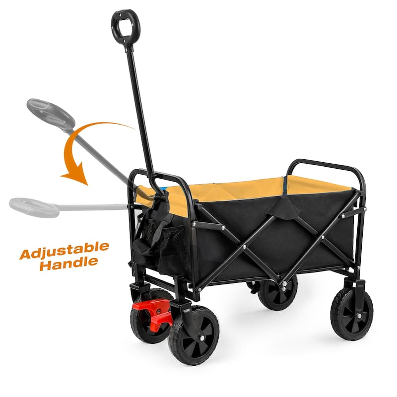 Anmytek Orange Black Mini Folding Brake Wagon Garden Shopping Beach Cart
