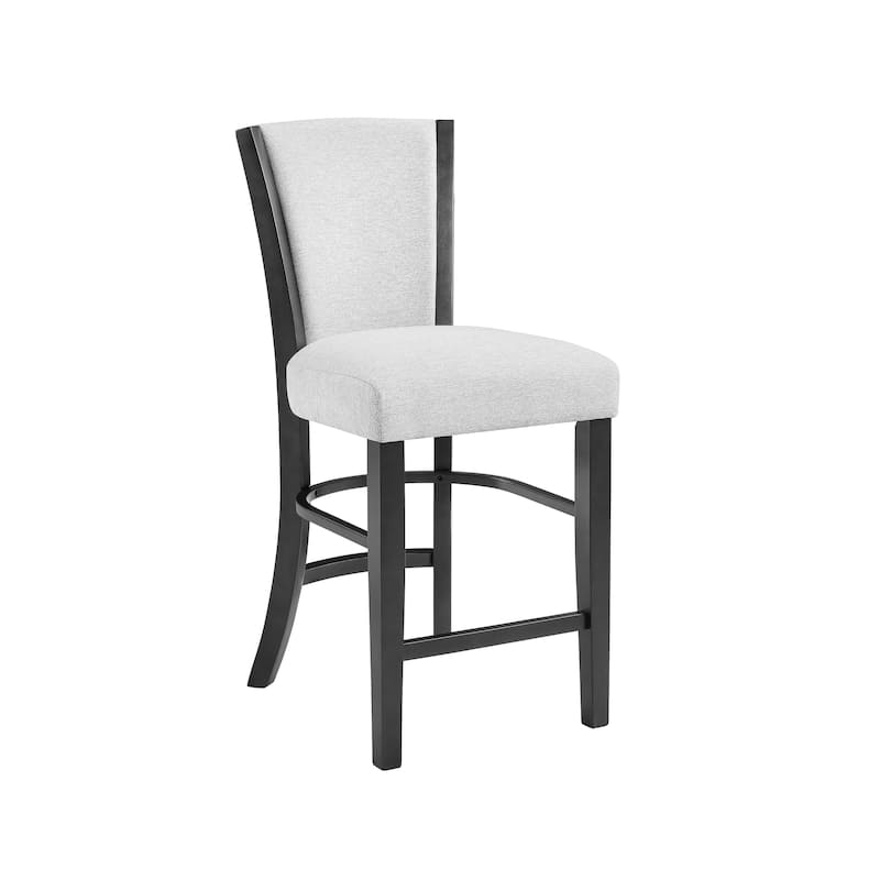 Janna Dove Fabric Round Glass Counter Height Set
