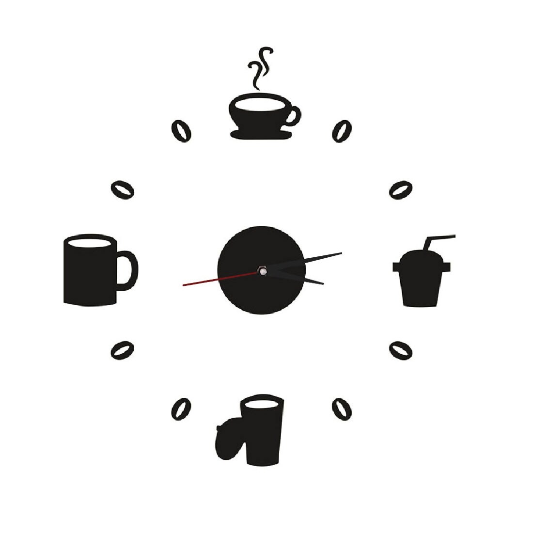 Shop Unique Bargains Clock Design Coffee Mug Cup Wall Decals Diy