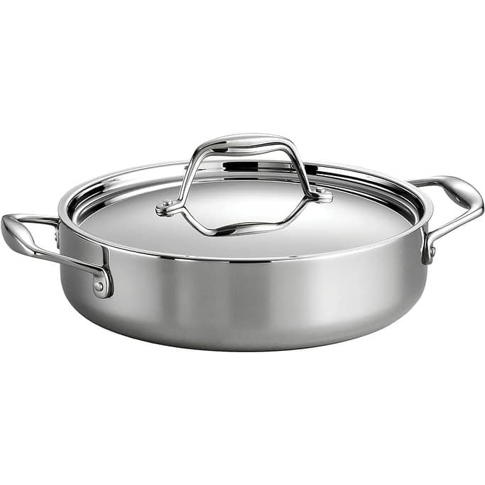 Tramontina 80116/009DS 3-Quart Tri-Ply Clad Covered Braiser, Stainless Steel