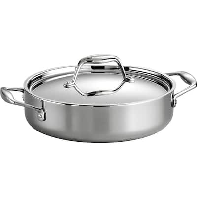 Tramontina 80116/009DS 3-Quart Tri-Ply Clad Covered Braiser, Stainless Steel