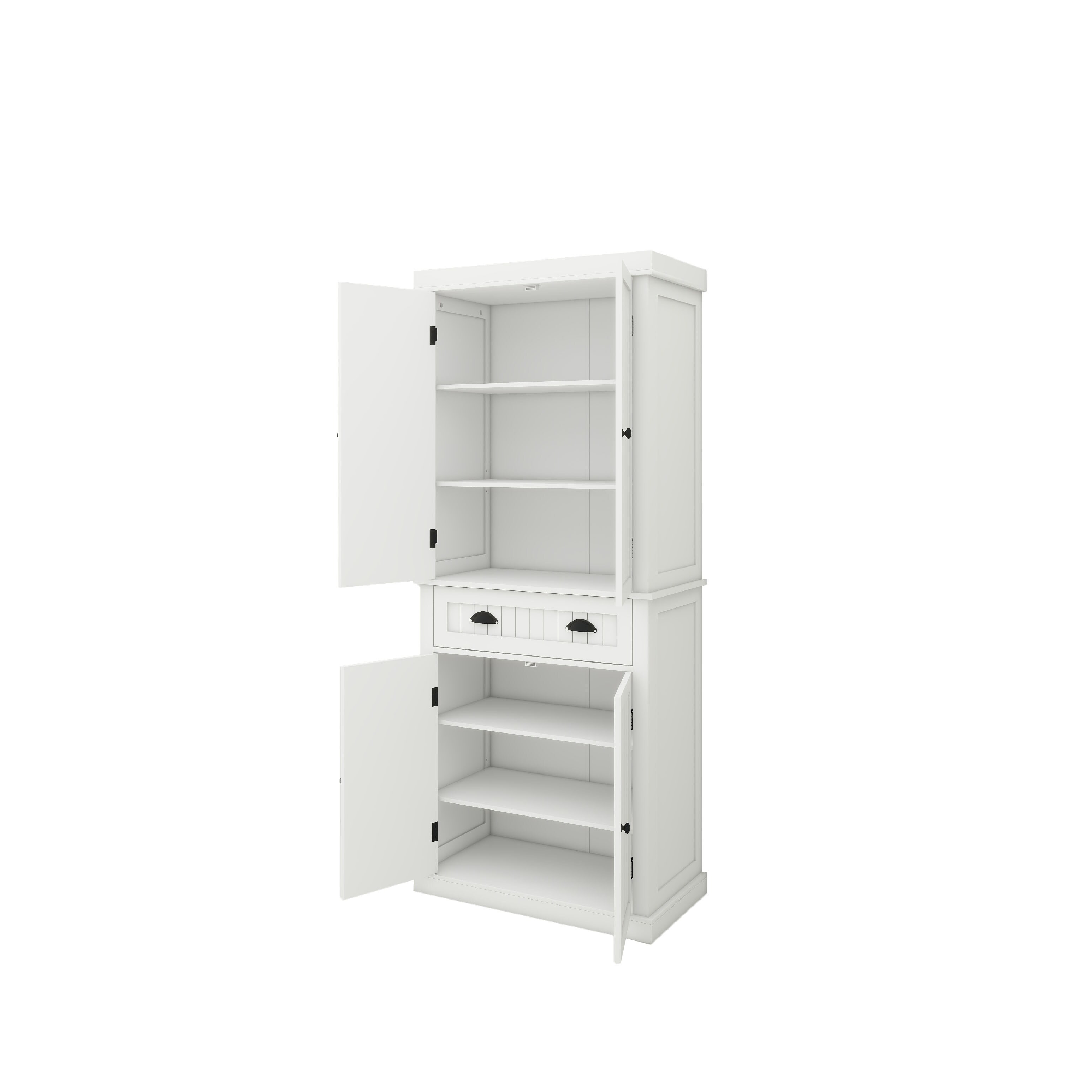 インテリア　すぬc Modern Storage Cabinet with 4 Doors, Drawer and 2 Adjustable