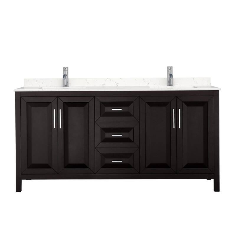 Wyndham Collection Daria 72" Free Standing Double Basin Vanity Set