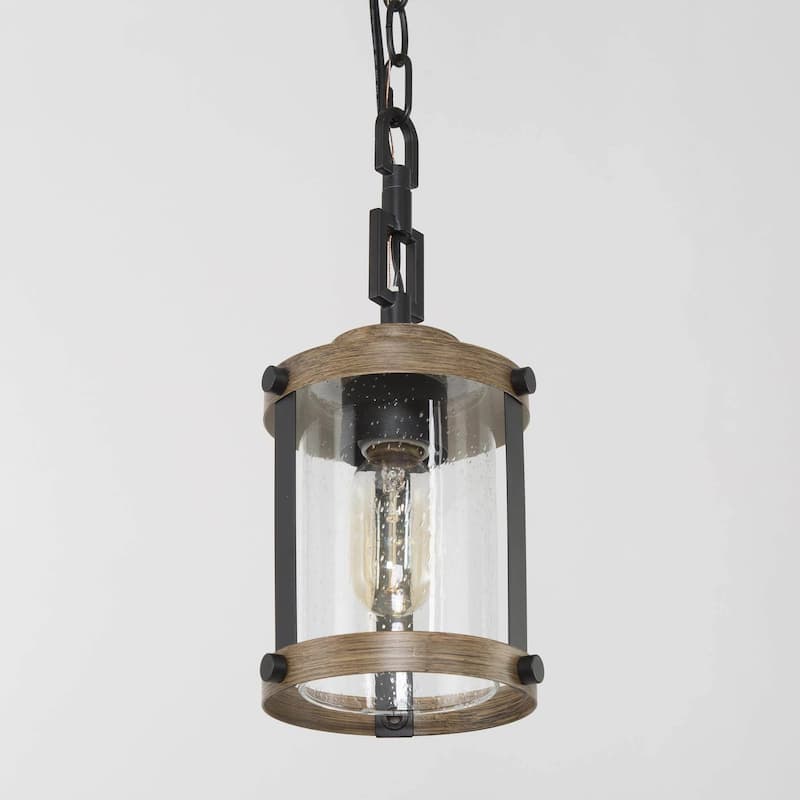 Farmhouse 1-Light Mini Seeded Glass Pendant Light for Kitchen Island