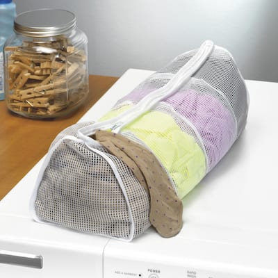 Whitmor Zippered Mesh Wash Bags - White - Set of 4