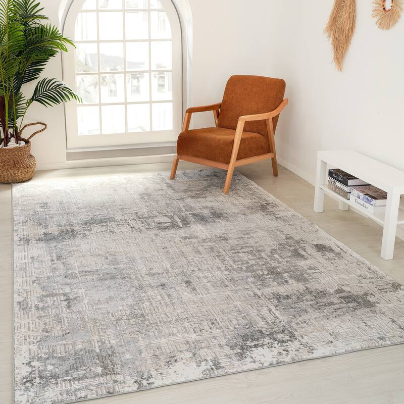 Rug Branch Atlas Boho Scandinavian Indoor Area Rug, Grey Beige
