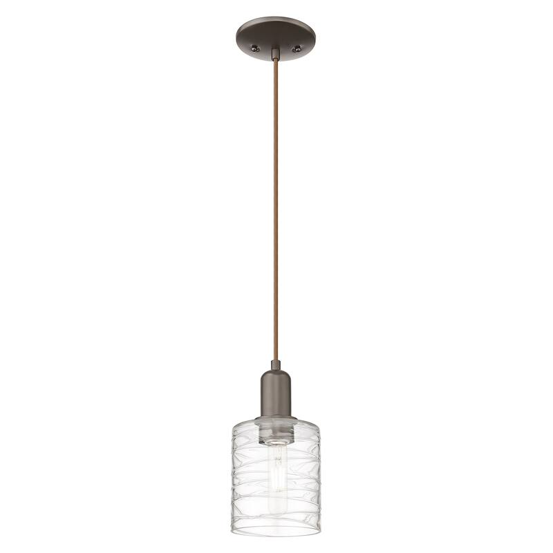 Innovations Lighting Endless Possibilities Arcadia - Cobbleskill - 1 Light 5" Cord Hung Mini Pendant - Deco Swirl/Oil Rubbed Bronze