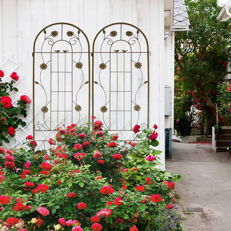 86.7" x 19.7'' Rust-Resistant Climbing Trellis for Garden Flowers and Vines