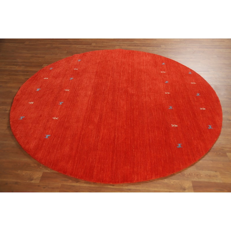 Hand Knotted Oriental 100% Wool Carpet Tribal Animal Pictorial Oranges & Rust Gabbeh Area Rug - 6' 6'' X 6' 6''