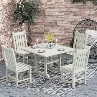 Laguna 5-Piece Square Poly Eco-Friendly All Weather Outdoor Dining Set