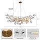 preview thumbnail 57 of 72, KAYLA 31.5" 6-Light Luxury Gold Chandelier, Modern Ceramic Leaf Branch