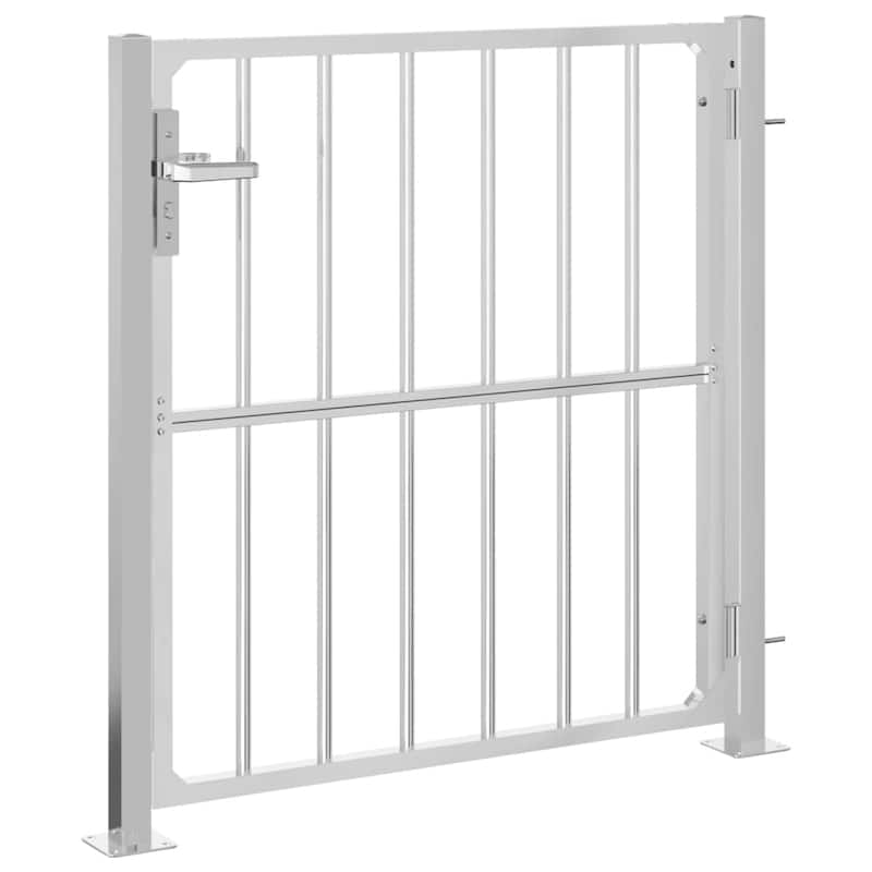 vidaXL Garden Gate Locking Fence Entrance Barrier Patio Lawn Stainless Steel