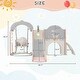 preview thumbnail 30 of 28, Toddler Slide and Swing Set 8 in 1 with Basketball Hoop