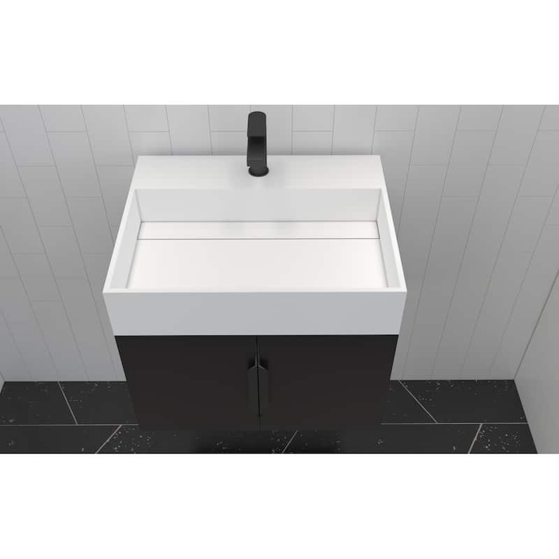 Amazon 24" Wall Mounted Bathroom Vanity Set w/ White Top