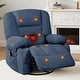 preview thumbnail 9 of 14, Garvee 360° Swivel Recliner Chair with Vibration Massage and Heating, Extra-Wide Chenille Sofa for Living Room/Bedroom Blue Chenille