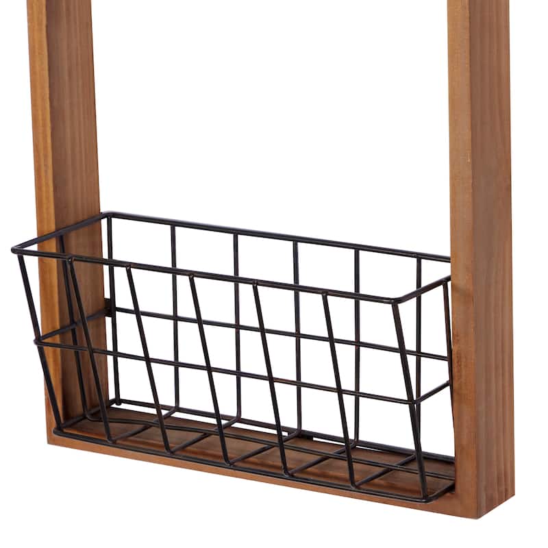 Brown Wood Farmhouse Wall Clock 24 x 12 x 4 - 12 x 4 x 24