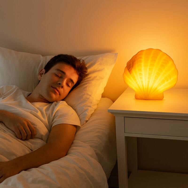 Aria Home Scallop Shell Table Lamp Sculpted Sandstone coastal accent