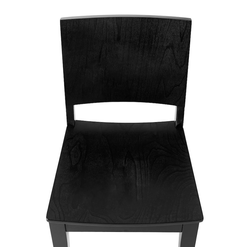 2 Pack Commercial Solid Wood Dining Chair with Curved Backrest - 17.75"W x 21.25"D x 33.5"H
