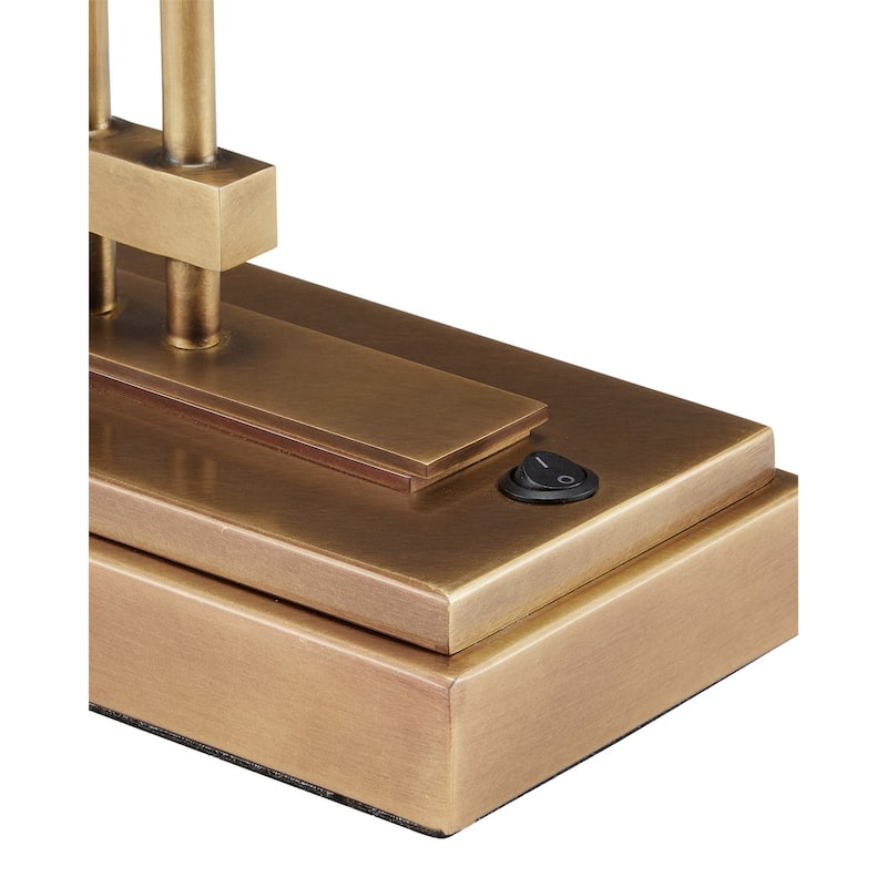 Currey & Company Symmetry Brass Desk Lamp - 20.5"h x 4"w x 10.5"d