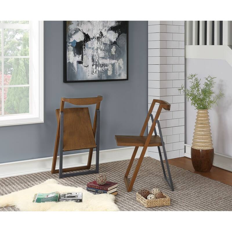 Boraam Sydney Chestnut Brown Folding Chair Set of 2