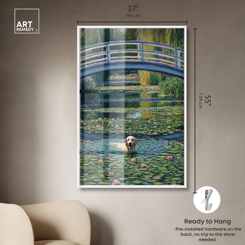 The Pond Under the Bridge Shadowbox by Art Remedy
