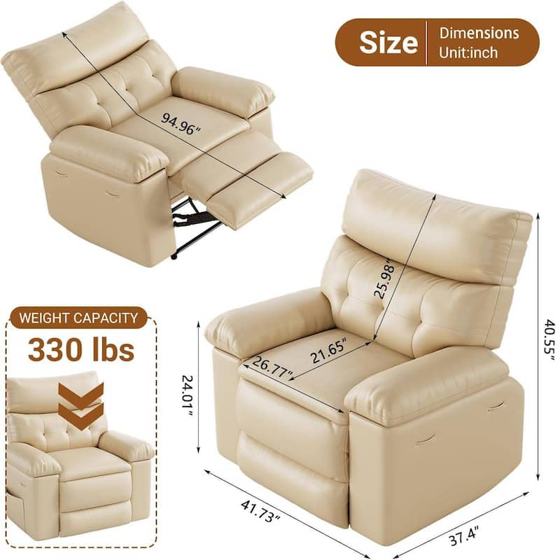 Oversized Recliner Sofa Chair with Massage for Living Room Bedroom
