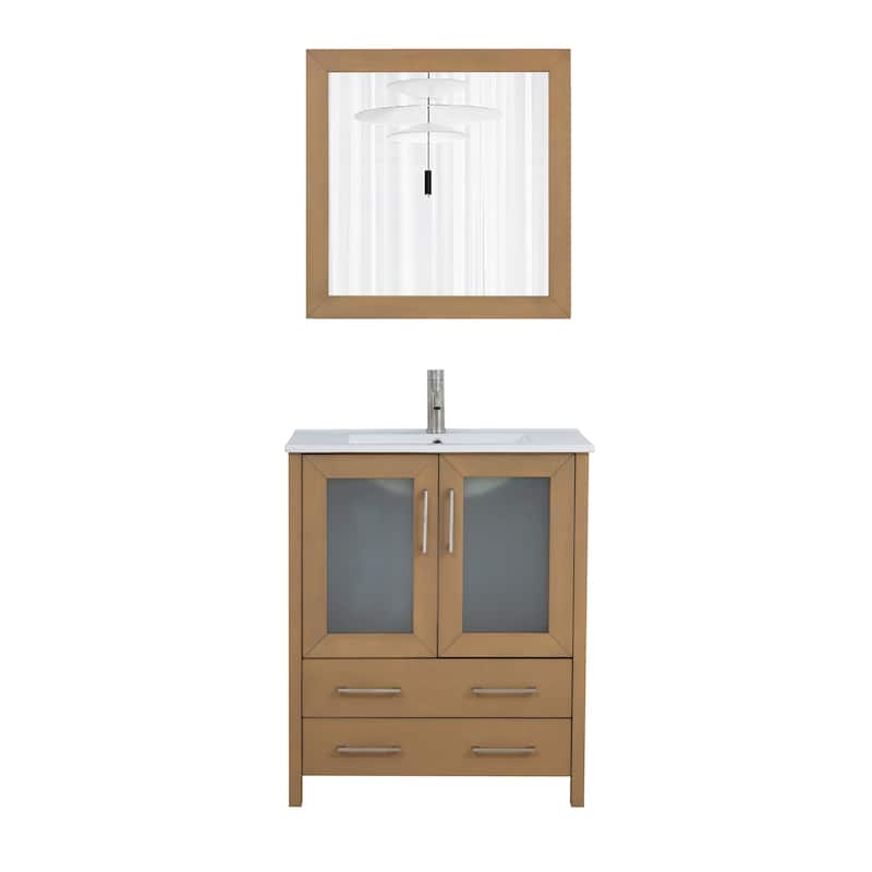 Vanity Art 30-in. Single-sink Bathroom Vanity w/ Wall Mirror - 29.1 W x 18.1 D x 35.8 H