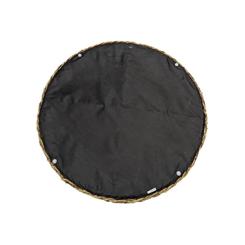 Hand-Woven Natural Abaca Wood Round Coffee Table Ottoman by East at Main