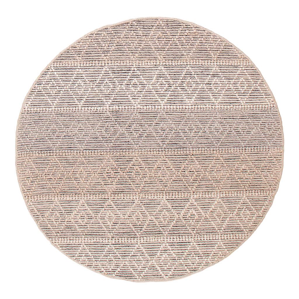 ECARPETGALLERY Braid weave Sienna Grey Wool Rug - 4'10 x 4'10