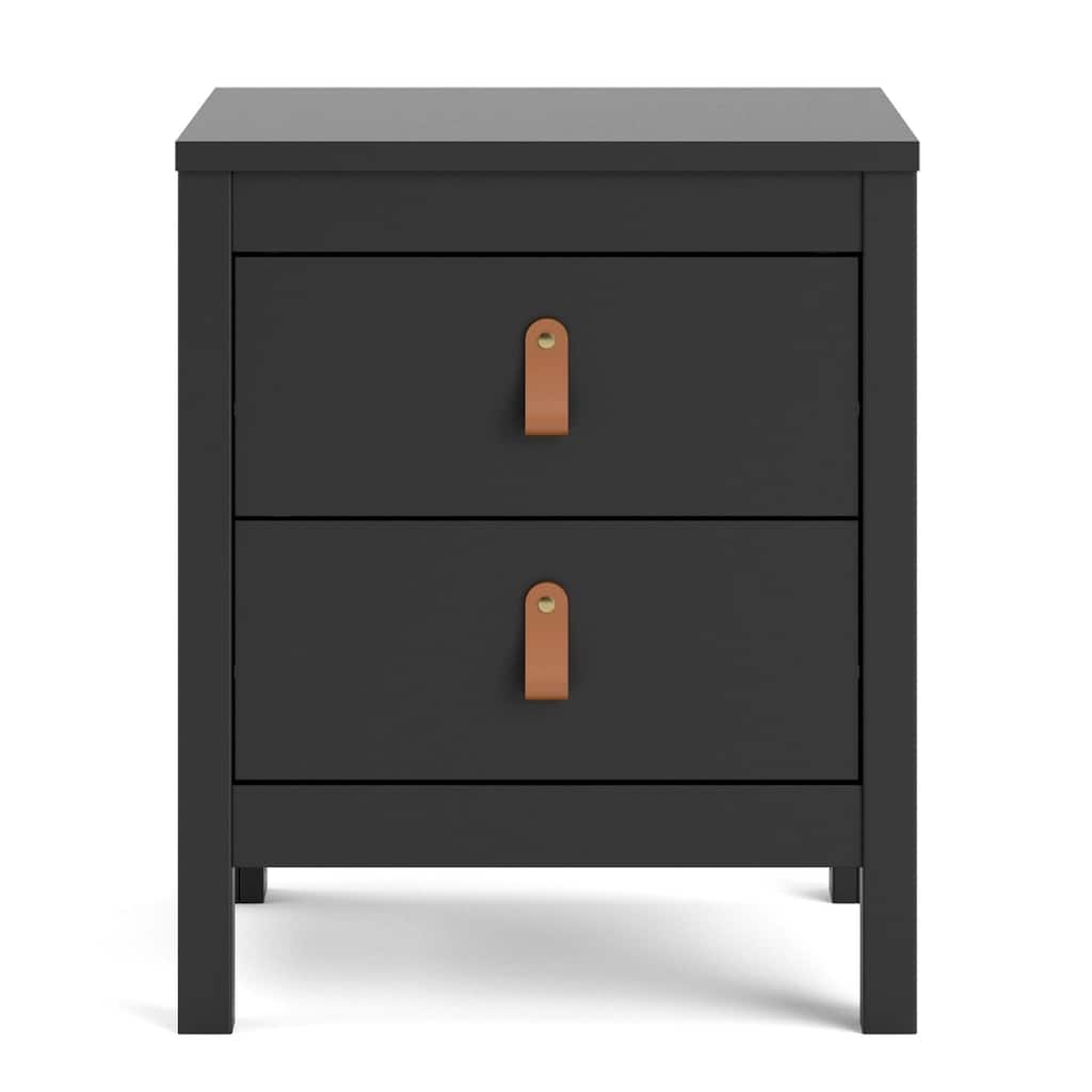Two-Tone Distressed White and Oak 1-Door Nightstand - Farmhouse Style Bedside Organizer