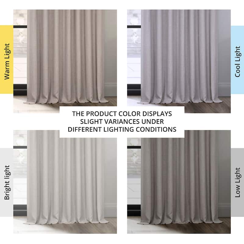 Exclusive Fabrics Textured Faux Linen Extra Wide Room Darkening Curtains for Bedroom & Living Room Curtains (1 Panel)