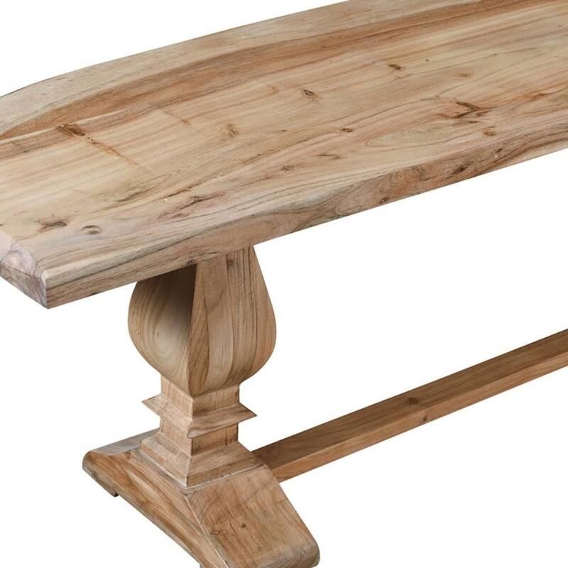 HomeRoots 72" Natural Solid Wood Distressed Dining Bench - 72.00 in. x 18.00 in. x 16.00 in.