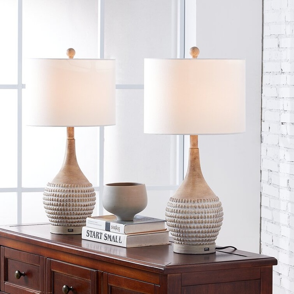 Small brown outlet table lamp