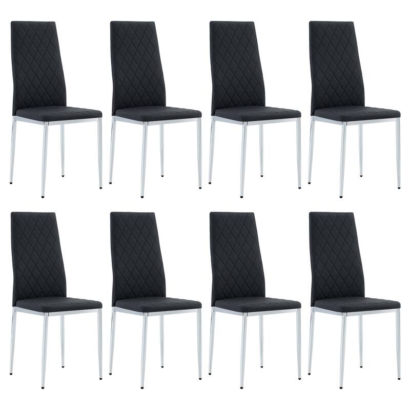 8-Piece Set Dining Chairs, Mid-Back Conference Chairs, 45D High-Density Resilient Sponge Cushion