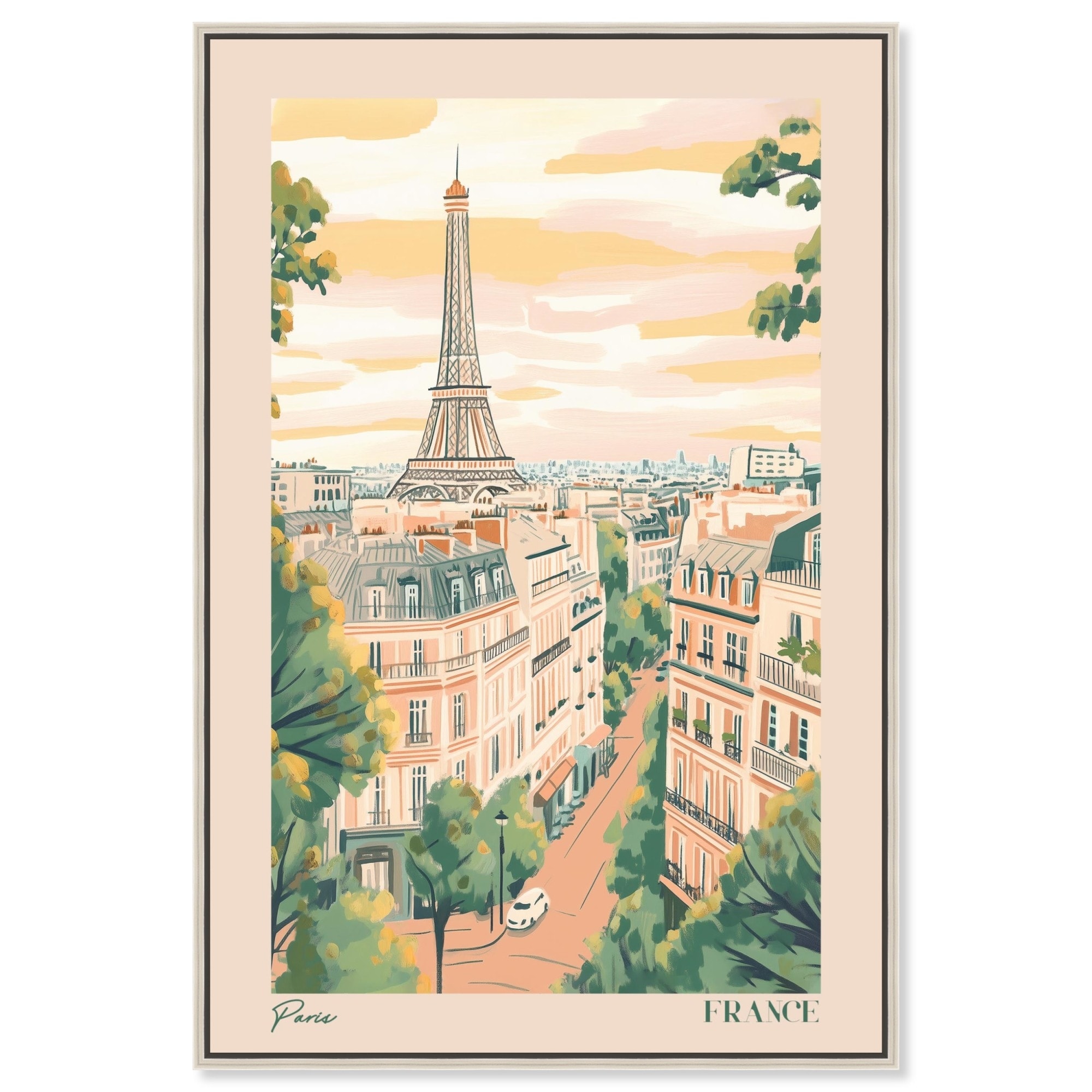 Soft Spring Paris Canvas Cute Travel Art by Art Remedy
