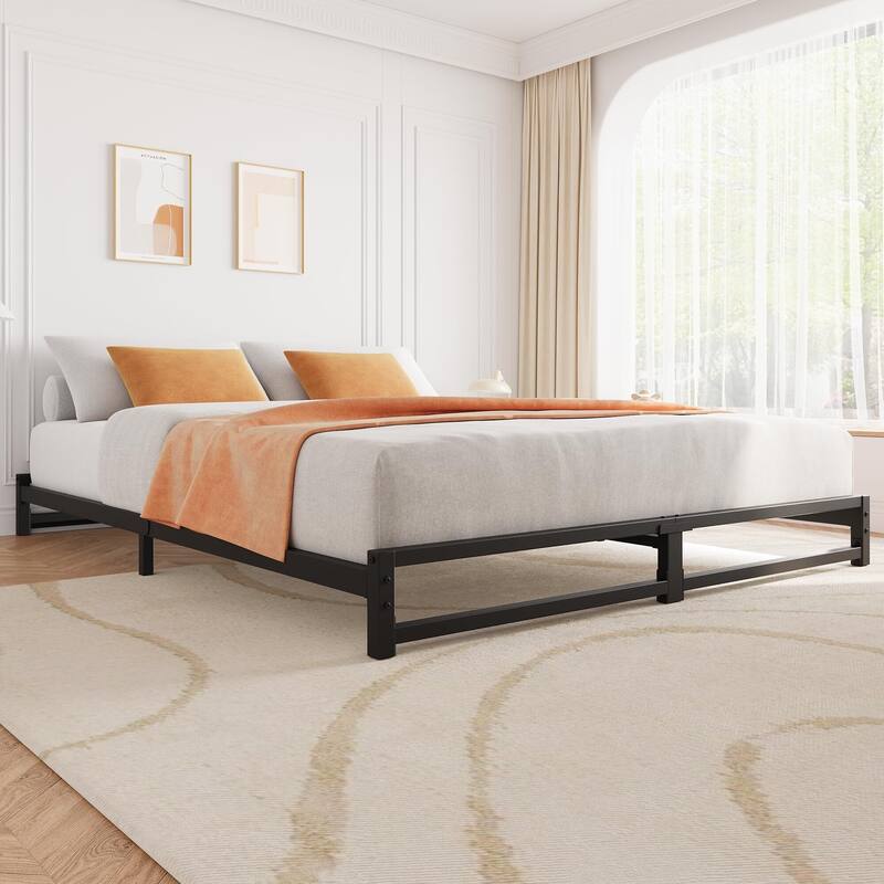 6 Inch Metal Platform Bed Frame with Steel Slat Support