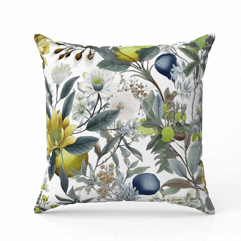 Orchid Whisper Indoor/Outdoor Reversible Throw Pillow White and Blue