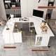 preview thumbnail 15 of 18, Electric Height-Adjustable Office Desk with Glass Cabinets & Storage