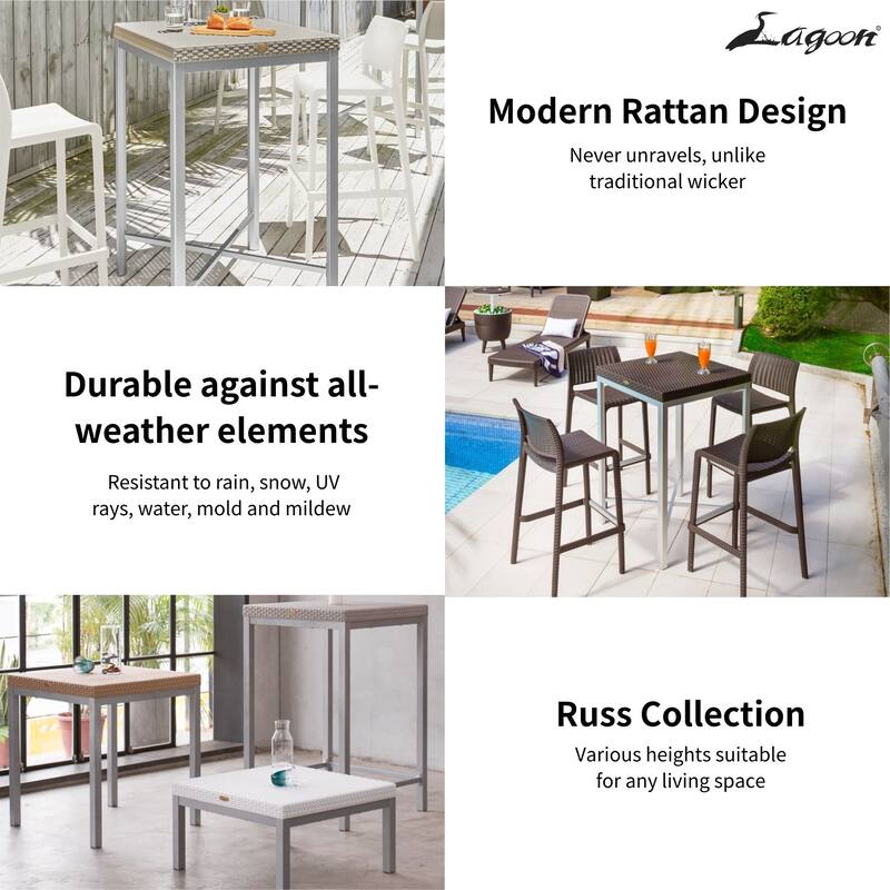 Russ Resin All-Weather Bar Table with Aluminum Legs