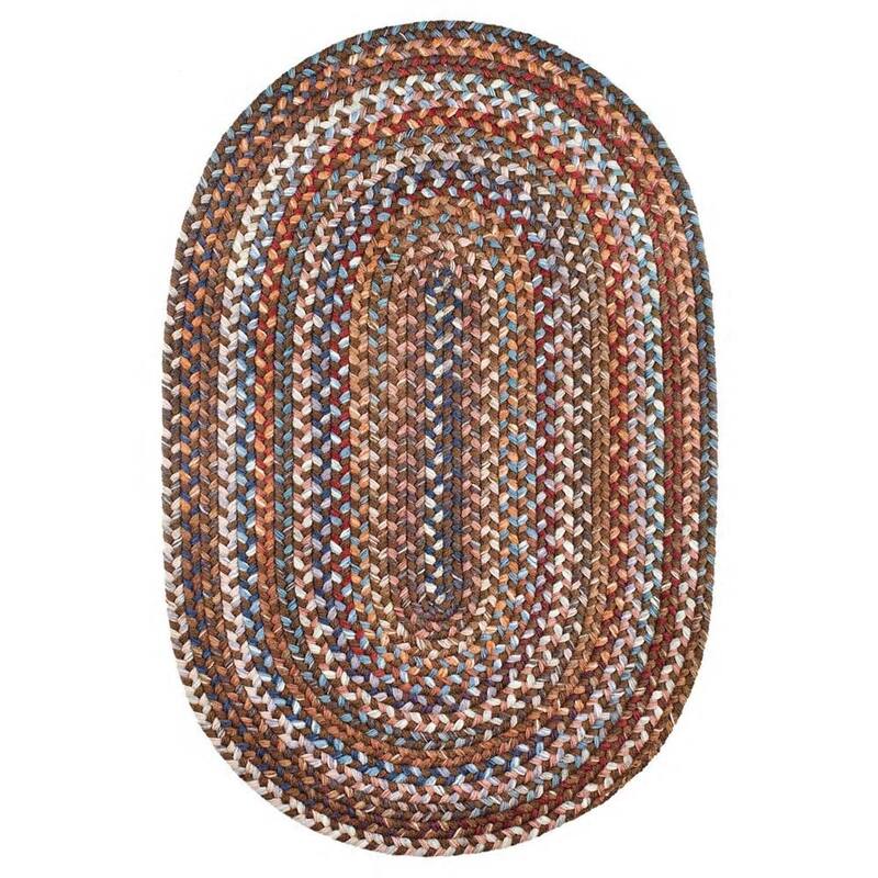 Rhody Rug Augusta Space-dye Wool Braided Rug - Walnut - 10' x 13' Oval