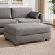 preview thumbnail 24 of 94, Modern Oversized striped Corduroy Ottoman 17.6" H - Light Grey-Footstool