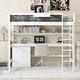 preview thumbnail 3 of 10, Wood Twin Loft Bed with Desk, Blackboard, 3-Drawers and Storage Box, White
