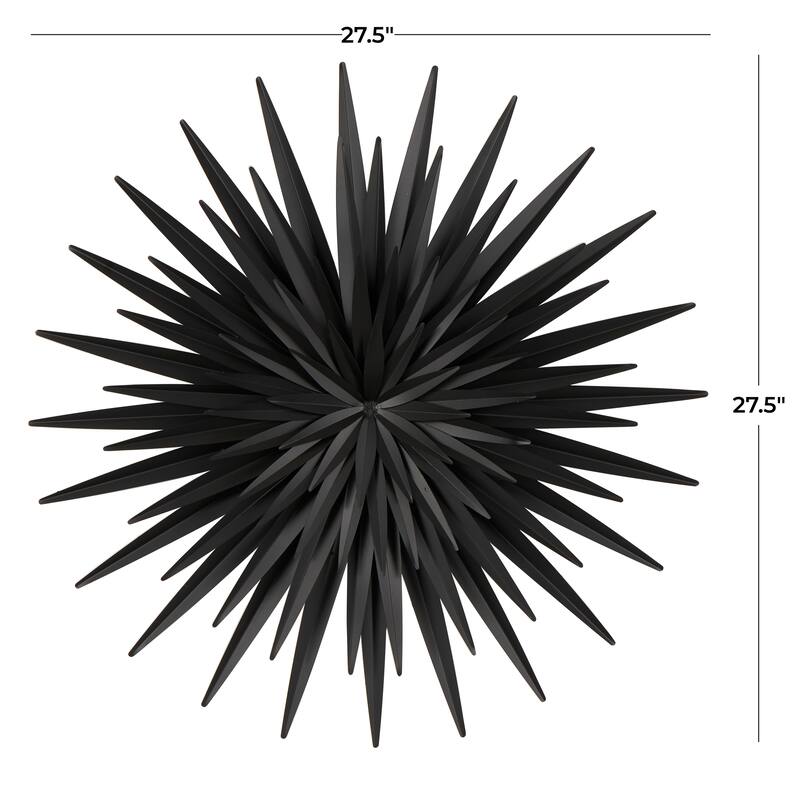 Black Metal Large Layered 3D Sunburst Wall Decor