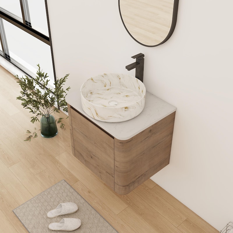 Bathroom Vanity With Sink In 24/30 Inch, Floating Bathroom Vanity With Soft Close Door